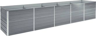 vidaXL Garden Raised Bed Galvanised Steel 400x80x45 cm Grey Vidaxl