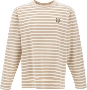 Maison Kitsun&eacute; Top a maniche lunghe a righe - Toni neutri