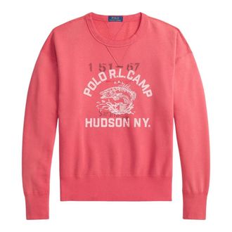 Ralph Lauren Sweatshirts, male, Red, Size: XL Vintage Fit Fleece Graphic Sweatshirt