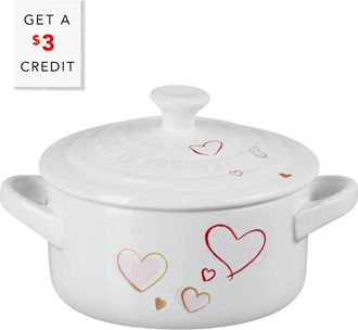 LE CREUSET Mon Coeur Collection Mini Round Cocotte With $3 Credit