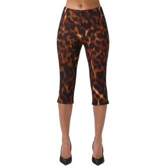 Naked Wardrobe Print Ponte Crop Leggings in Tortoise at Nordstrom, Size X-Large