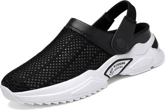 Generic Mens Orthopedic Hollow-Out Summer Sandals, Slip On Mesh Shoes Sandals Breathable, Orthopedic Sandals with Arch Support (Black, Adult, Men, 10, Numeric