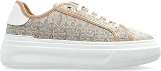 Furla Nuage Beige Patterned Geometric Platform Sneakers