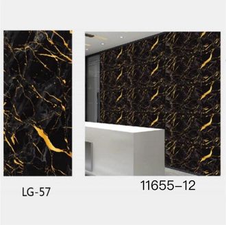 Trade Shop Trade Shop - Panel Adhesivo De Efecto De M&aacute;rmol Negro Con Parths Partes De Oro 300 X 60 Cm