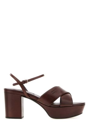 Miu Miu Maroon Ankle Strap Heels