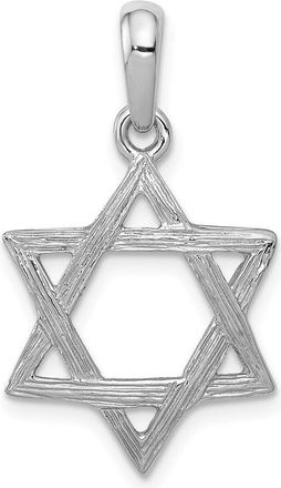 Diamond2Deal 14k White Gold Star Of David Pendant