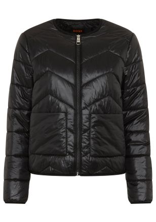 Boss Orange by Hugo Boss Steppjacke BOSS ORANGE Palatti Premium Damenmode, Damen, Gr. 44, schwarz 001, Web, Obermaterial: 100% Polyester, unifarben, eingefasste Kante, Jacken 