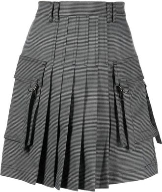 Rokh pleated mini skirt - women - Polyester/Viscose/Elastane - 36 - Black