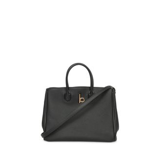 Burberry Black Leather Small Rocking Horse Handbag