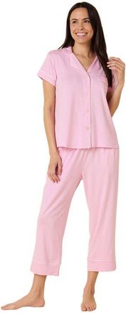 The Cats Pajamas Pima Knit Capri Set in Pink Moment at Nordstrom, Size Xx-Large