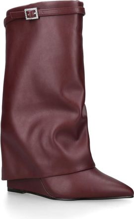 Steve Madden Womens Shocker Boots - Wine - Size UK 6