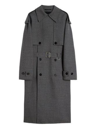 Jil Sander double-breasted belted coat - men - Virgin Wool/Silk - 48 - Grey