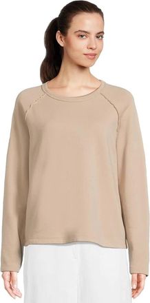 Eileen Fisher Womens Eileen Fisher Top Wheat 100% Organic Cotton Raglan Sleeve RED1200