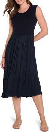 Nic+Zoe Kira Mixed Media Dress in Dark Indigo at Nordstrom, Size Xx-Large