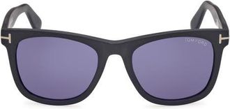 Tom Ford Kevyn 52mm Square Sunglasses in Black Eco/t Logo/blue at Nordstrom