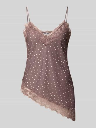 Review Top aus Satin mit Spitzenbesatz in Dunkelbraun, Gr&ouml;&szlig;e XL