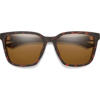 Smith Shoutout Core 57mm ChromaPop Polarized Square Sunglasses in Matte Tortoise /Polarized Brown at Nordstrom