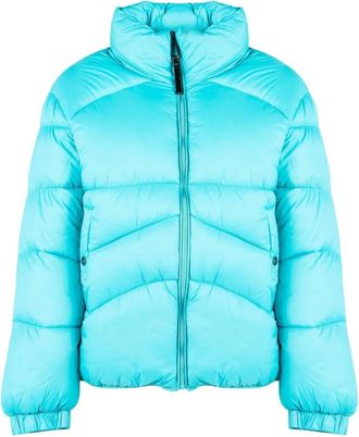 Silvian Heach Gewatteerde jas met opstaande kraag - Dames - Jassen - Blauw - Maat: 4XS Synthetisch
