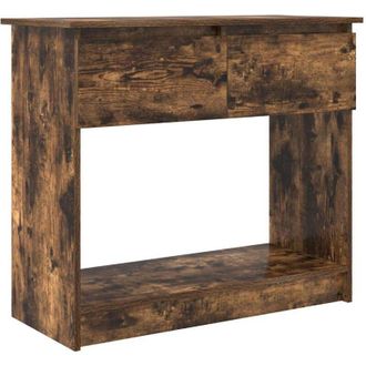 vidaXL Vidaxl - Mesa Consola Con Cajones Roble Ahumado 85,5x38,5x74,5 Cm