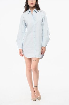 The Attico Cotton Popeline Shirtdress with Monogram size 42