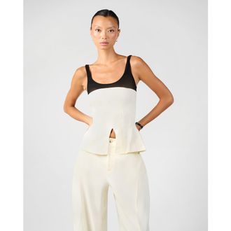 WeWoreWhat Corset in Ivory/black at Nordstrom, Size 00