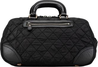Chanel Pre-owned Paris New York Quilted Nylon Duffle Handbag - Dames - Vintage Handtas - Zwart - ONE Size - Nylon - Vintage