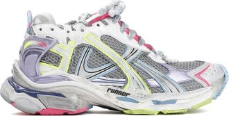 Balenciaga Grey Trainers with Lilac and Yellow Accents