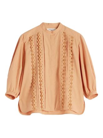 Maison Kitsuné embroidered long-sleeved shirt - Neutrals