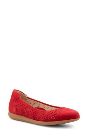 Ara Sarah Perf Flat in Flame Red at Nordstrom, Size 8.5