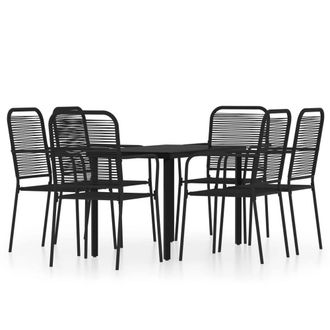 Berkfield Home 7 Piece Garden Dining Set Black