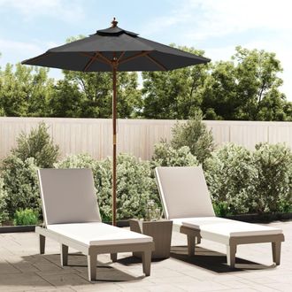vidaXL Sombrilla Jard&iacute;n Con Poste De Madera Gris Antracita 196x231 Cm Vidaxl