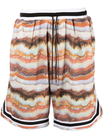 John Elliott + Co tie-dye drawstring shorts - Orange