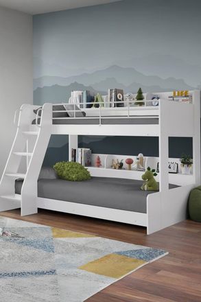 Julian Bowen Domino Triple Sleeper Bunk Bed in White | Size: Small Double