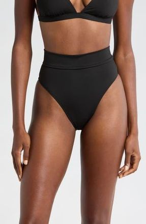 Bondi Born Joan High Waist Bikini Bottoms in Black at Nordstrom Rack, Size Medium