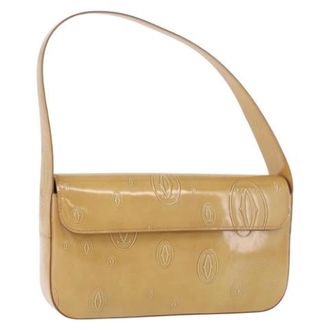 Cartier Pre-owned Vintage Patent Leather Hand Bag - Dames - Vintage Schoudertas - Beige - ONE Size - Leer - Vintage