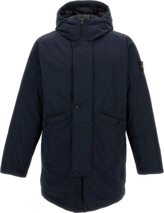 Stone Island Padded Hooded Parka With Front Zip