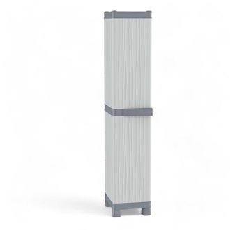 Terry Escobero Alto De Material Termopl&aacute;stico Impermeable Con 6 Bandejas Interiores Regulables Gris Claro