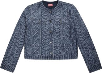 Diesel Cropped Geometric Pattern Knit Jacket