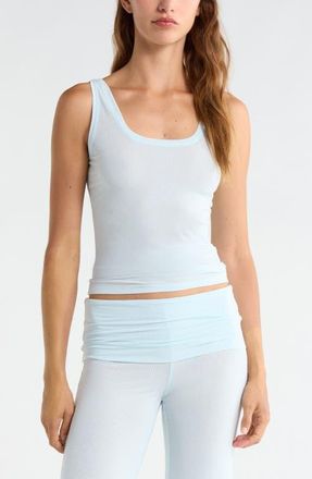 Open Edit Dreamy Rib Pajama Tank in Blue Saltwater at Nordstrom, Size X-Small