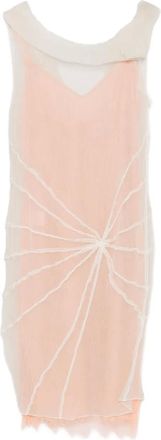 Gemy Maalouf lace-trim sheer-overlay dress - Neutrals