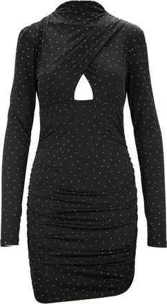 Aniye By Korte jurk met hoge kraag - Dames - Korte kleedjes - Zwart - M - Polyester - Kleedjes