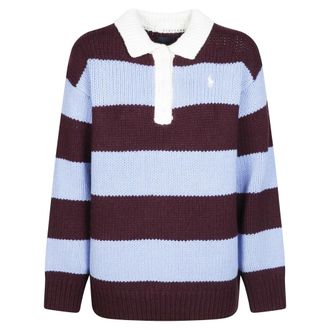 Polo Ralph Lauren Striped Wool-Blend Rugby Jumper - female - Polo Ralph Lauren - Polo Shirts - Multicolor - XS - Tops