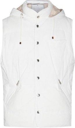 Brunello Cucinelli Off White Hooded Vest, Size X-Large