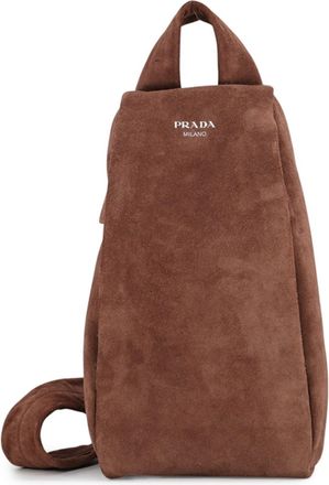 Prada Brown Suede Sling Bag (Pre-Owned)