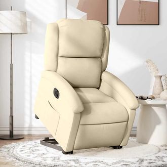 vidaXL Vidaxl - Sill&oacute;n El&eacute;ctrico Reclinable Elevable De Tela Color Crema