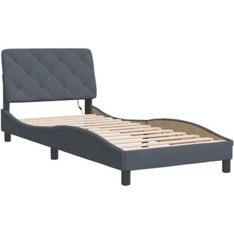 vidaXL Estructura De Cama Con Led Sin Colch&oacute;n Terciopelo Gris Oscuro 80x200 Cm Vidaxl