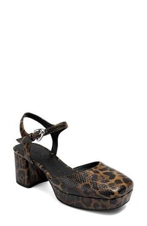 Aerosoles Senna Ankle Strap Platform Pump in Jaguar Print at Nordstrom Rack, Size 5.5