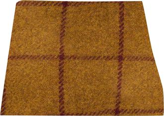 King & Priory Dark Mustard Check Pocket Square, Handkerchief, Tweed