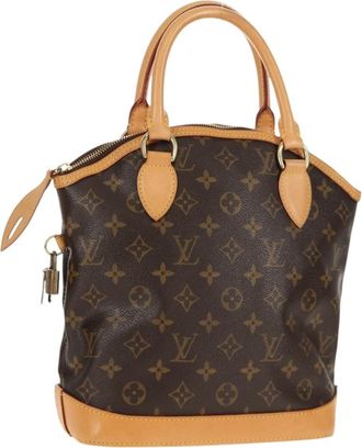 Louis Vuitton Lockit Handbag Monogram Canvas Brown Canvas Handbag (Pre-Owned)