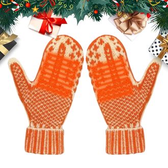 Generic Womens Winter Gloves,Portable Warm Orange Mittens | Winter Knit Gloves | for Cold Weather Running Camping Dog Walking Hiking Sports Snow Outdoor